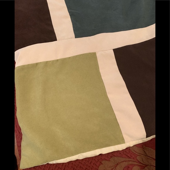 Twin Size Micro-Suede Color-Block Comforter And Pillow Case - Picture 2 of 5